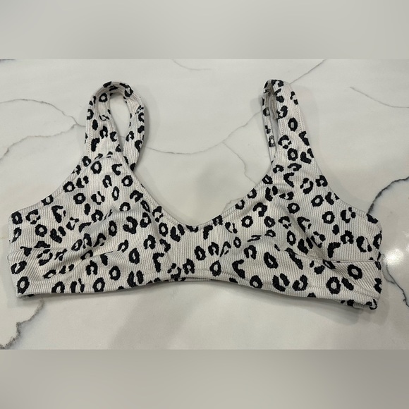 aerie Swim Aerie Scoop Bikini Top Leopard Xl Poshmark